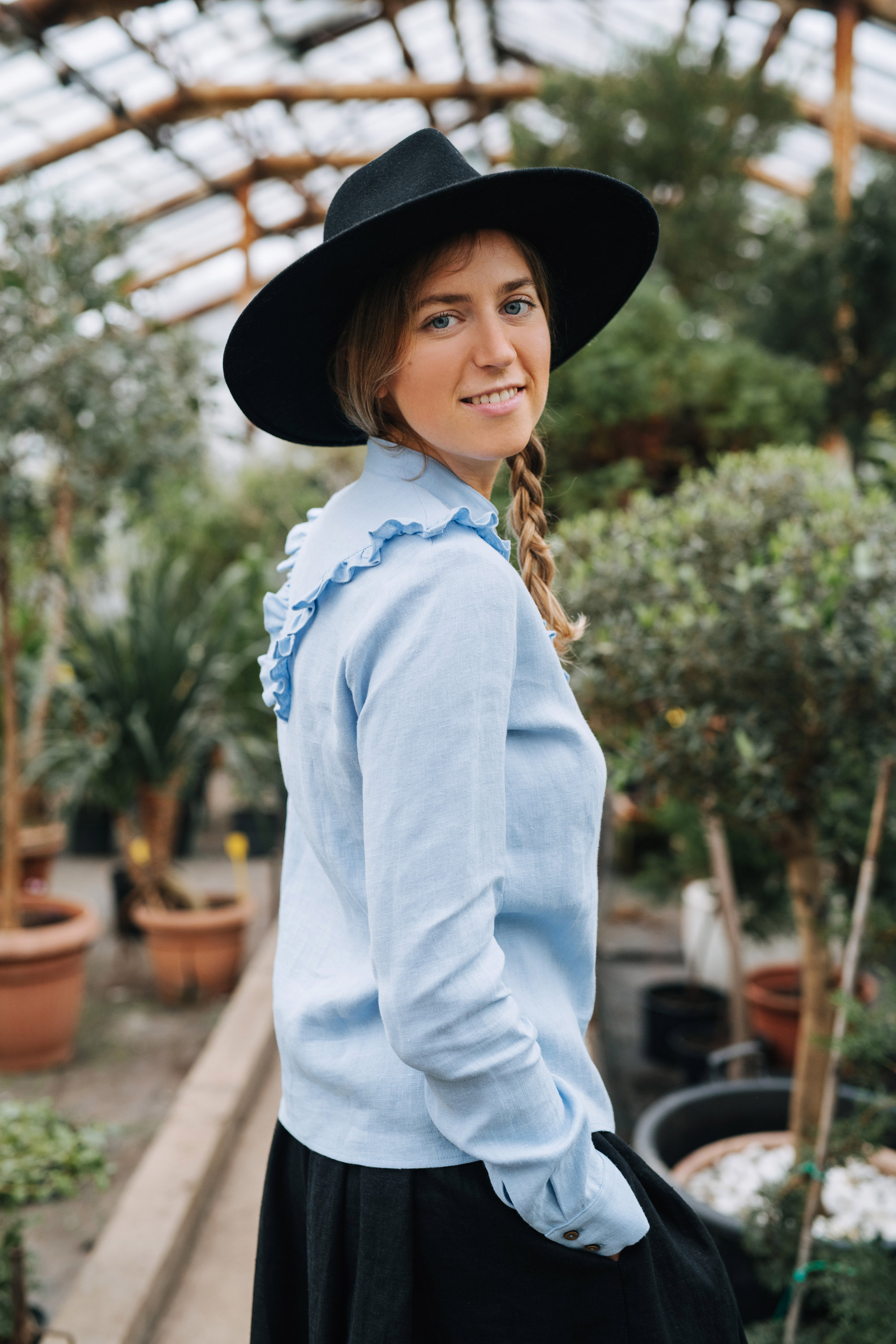 Auralee Linen Silk Tweed Half-Sleeved Shirt | Liberty