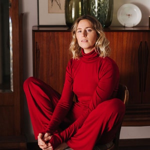 Red Turtleneck Suit Etsy