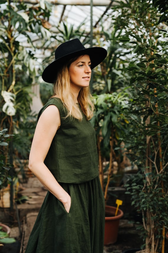 Miami Top Crop Linen Top Linen Blouse 