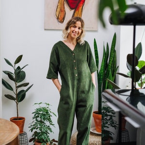 Madrid Jumpsuit - Corduroy Women Jumpsuit - Cord Overall - Warm Cord Jumpsuit - Unisex Jumpsuit - Spring Jumpsuit - Handmade