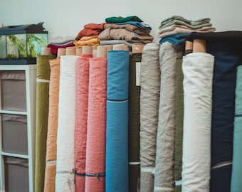 Linen Fabric, Washed Linen Material, Softened Linen, Mint Linen Material, Linen Material, Stonewashed Linen Fabric, Middle Weight Linen