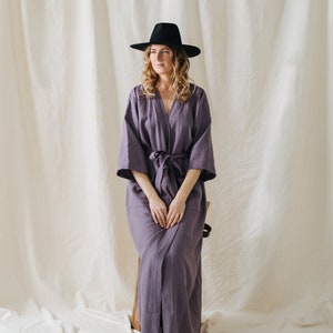 Brooklyn Kimono, Linen Kimono, Linen Robe, Long Linen Kimono, Summer ...