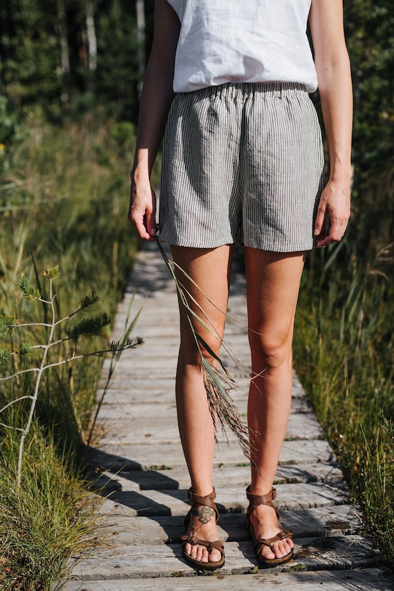 Linen shorts etsy discount