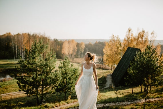 Abito Nairobi abito di lino da sposa abito cami di lino | Etsy Italia