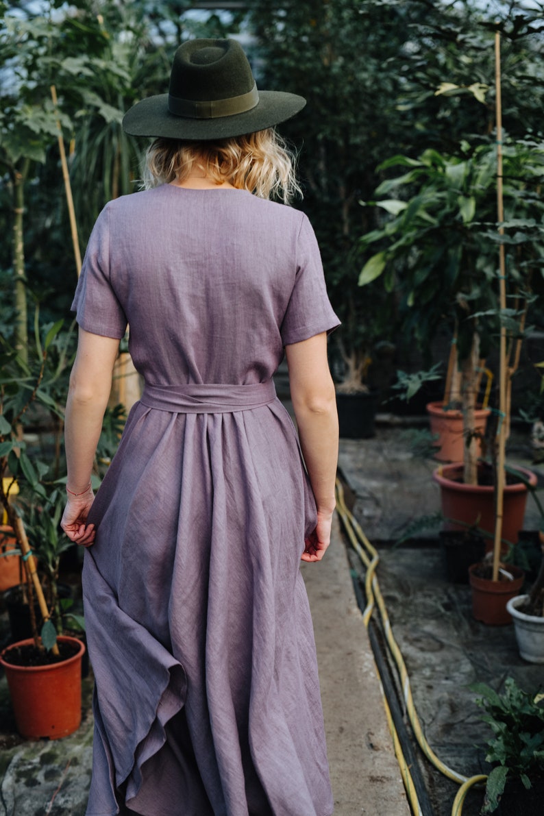 Lisbon Dress Wrap Linen Dress Linen Clothing Romantic Etsy UK