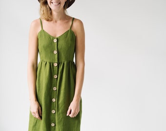 San Jose Dress - Green Linen Dress - Summer Linen Dress - Slip Linen Dress  - Maternity Dress - Women Dress - Beach Dress - Long Linen Dress - Etsy  Denmark