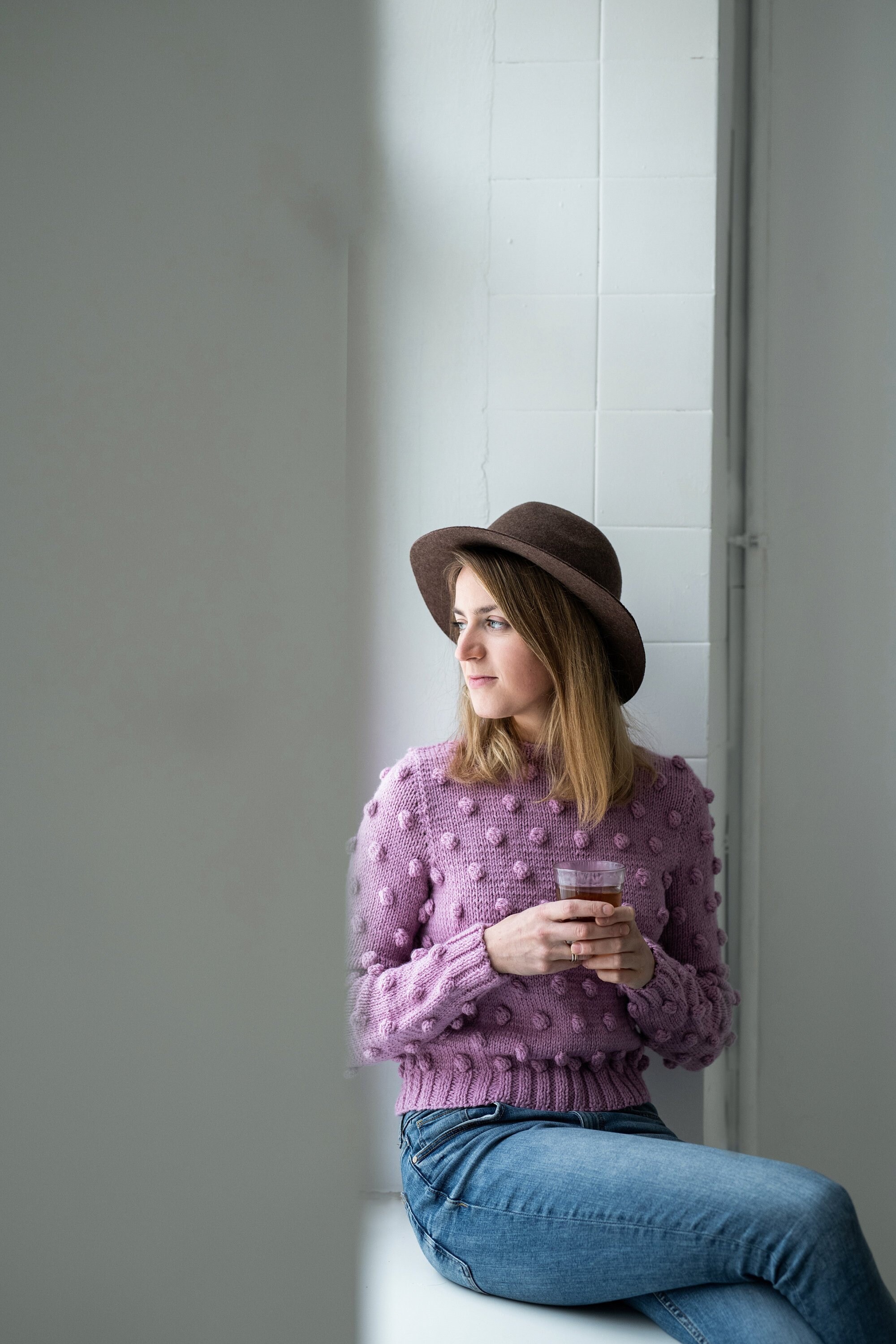 Sicily Sweater Purple Sweater Pom Pom 