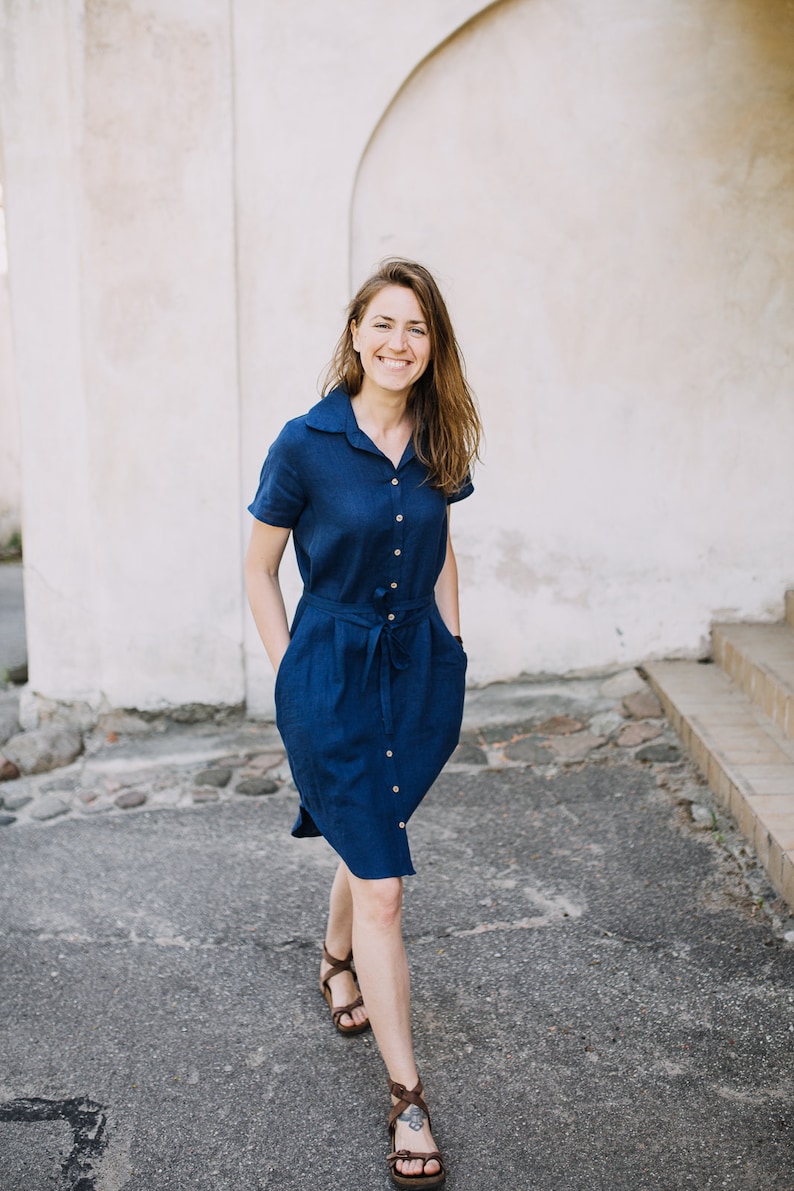 oversized linen shirt dress