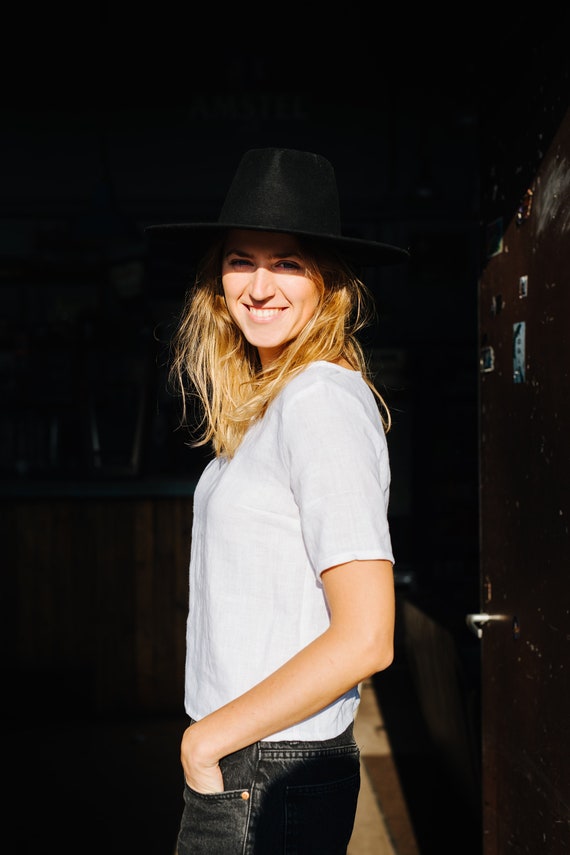 Barcelona Top - Linen T-shirt - Linen Top - Linen Blouse - White Linen Top - Washed Linen Top - Classic Linen Top - Summer Linen Shirt