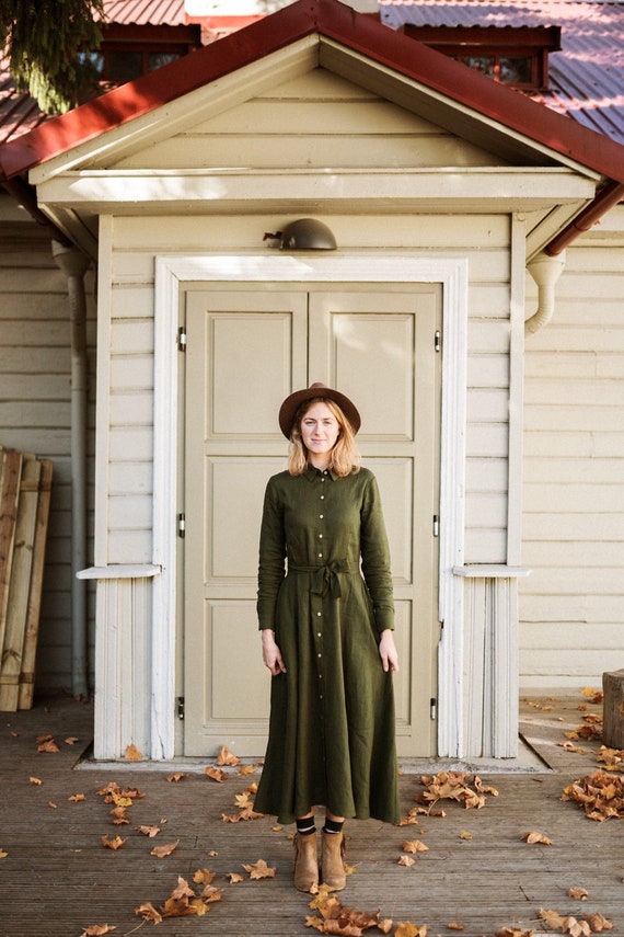 bohemian dress near me New York - Linen Dress - Dress - Green Dress - Wide Skirt Dress - Long Sleeve Dress - Classic Dress - Bridesmaid's Dress Soleil Fuchsia Ribbed Bodycon Strapless Wedding Dresses & Bridal Gowns The midi length adds Size:UK 14 (In-Rental)