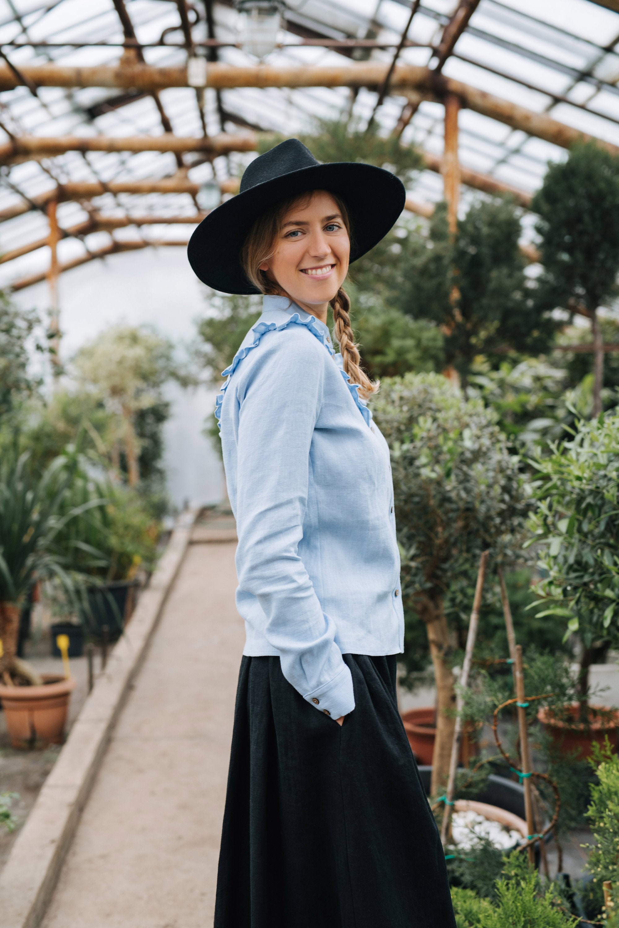 Auralee Linen Silk Tweed Half-Sleeved Shirt | Liberty