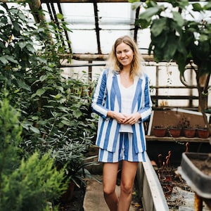 Cape Town shorts, Linen shorts, High waisted shorts, Linen clothing, Striped shorts, Summer shorts, Beach linen shorts, Women linen shorts