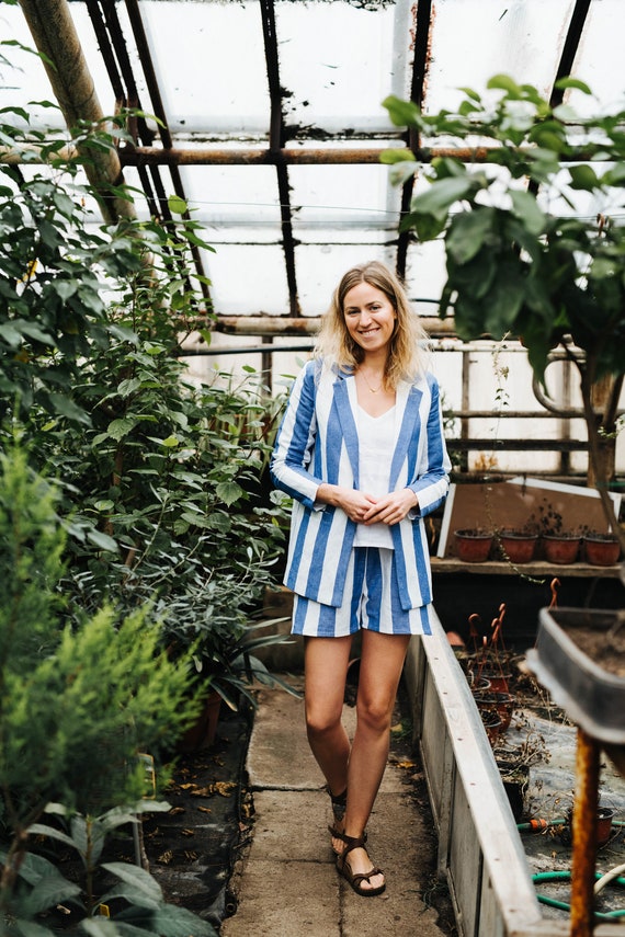 Cape Town shorts, Linen shorts, High waisted shorts, Linen clothing, Striped shorts, Summer shorts, Beach Linen shorts, Women Linen shorts