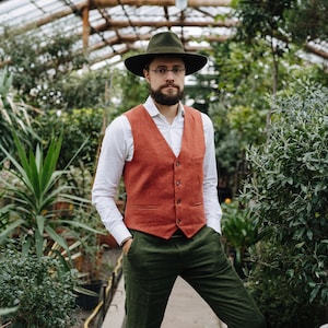 Mens linen suit vest outlet