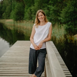 Tokyo Pants, Linen Pants, Linen Culottes, Loose Fit Linen Pants, Wide Linen Pants, Grey Pants, Washed Linen Pants, Comfy Linen Pants