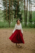 Prague Skirt - Wide Linen Skirt - Bridesmaid's Skirt - Wedding Skirt - Romantic Skirt - Linen Clothing - Red Linen Skirt - Women Linen Skirt product logo