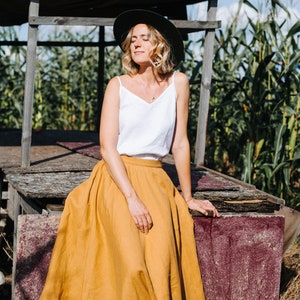Prague Skirt, Wide Linen Skirt, Bridesmaids Skirt, Wedding Linen Skirt, Romantic Skirt, Linen Clothing, Summer Skirt, Women Linen Skirt