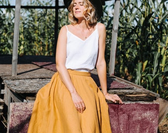 Prague Skirt, Wide Linen Skirt, Bridesmaids Skirt, Wedding Linen Skirt, Romantic Skirt, Linen Clothing, Summer Skirt, Women Linen Skirt