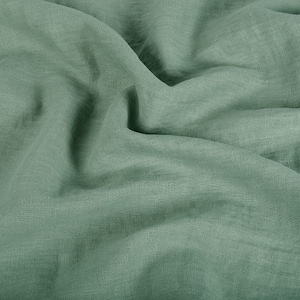 Linen Fabric, Washed Linen Material, Softened Linen, Mint Linen Material, Linen Material, Stonewashed Linen Fabric, Middle Weight Linen