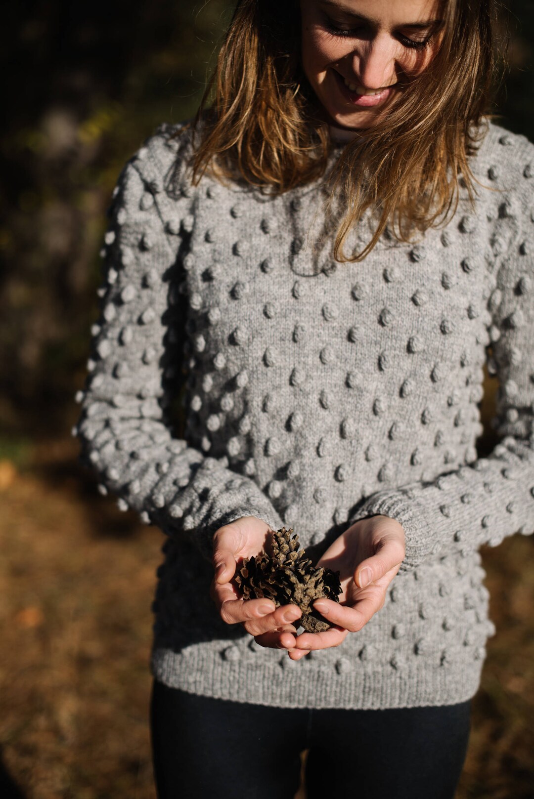 Sicily Sweater Merino Wool Sweater Grey Sweater Pom Pom - Etsy