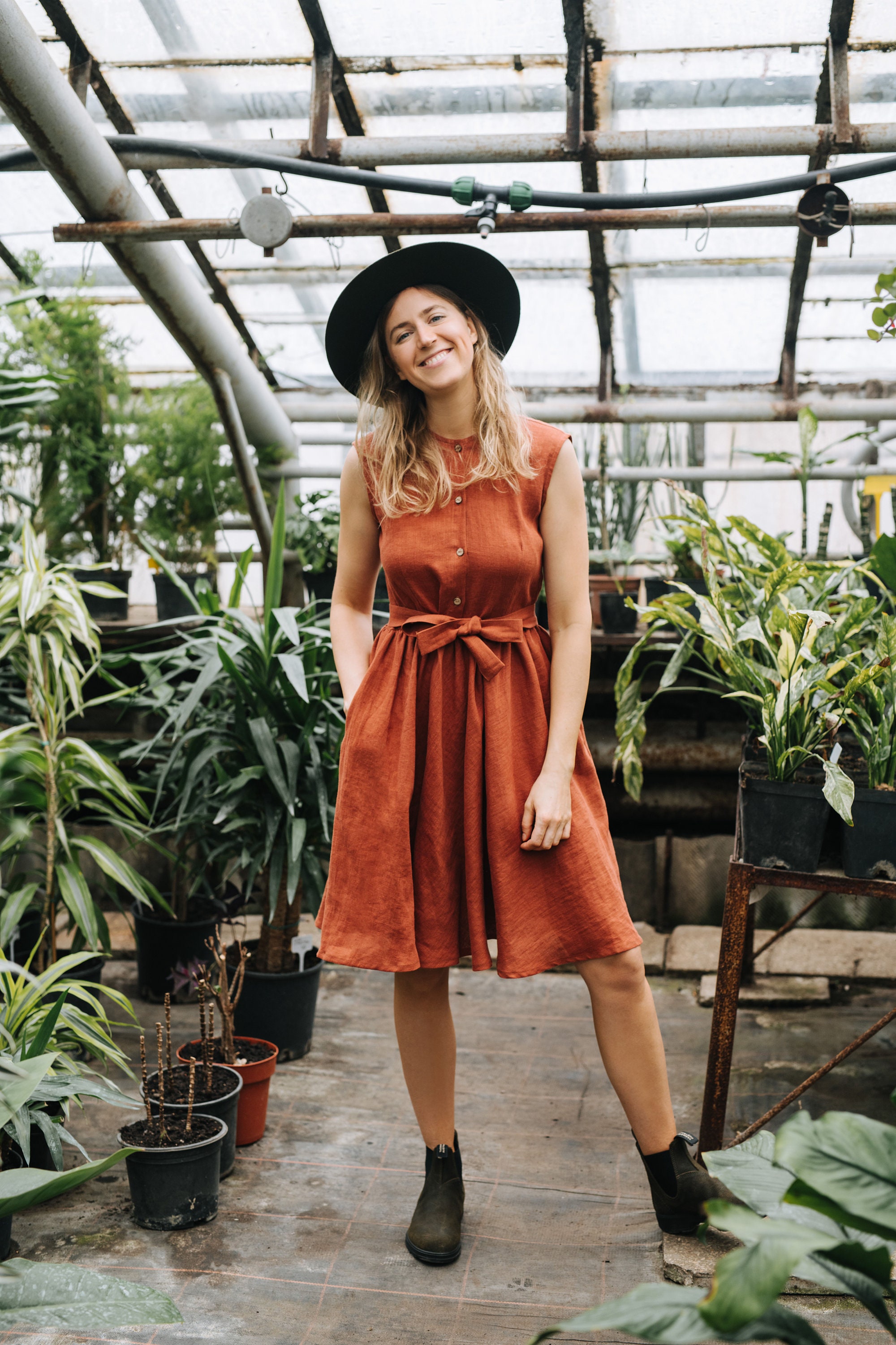 Dublin Dress Linen Dress Bridesmaids Linen Dress Boho Linen Etsy