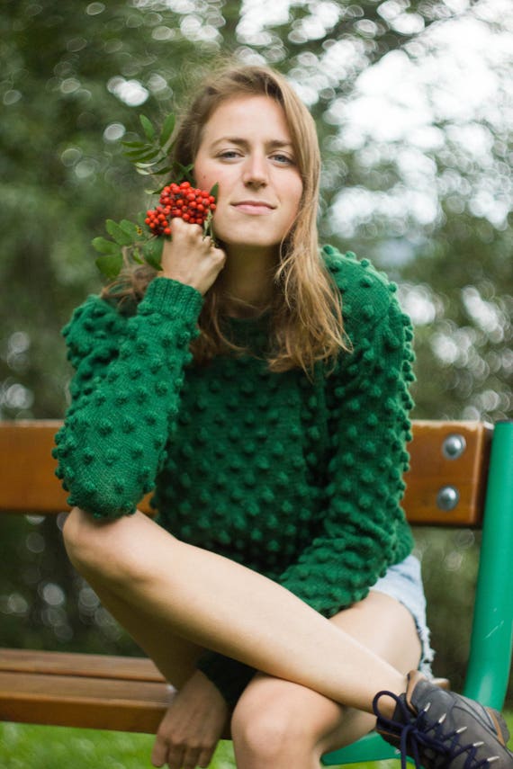 women's green sweater