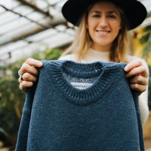 Peru pullover, Alpaca wool sweater, Wool sweater, White pullover, Alpaca sweater women, Minimalist, Sustainable fashion, Hand knitted image 6