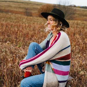 River Cardigan - Alpaca Wool Cardigan - Colourful Sweater - Piece Of Art Cardigan - Women Wool Cardigan - Striped Wool Cardigan - Handmade