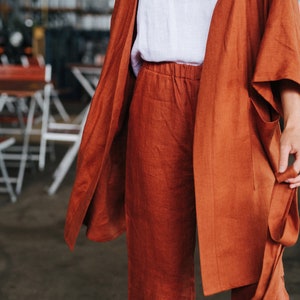 Tokyo Pants - Linen Pants - Linen Culottes - Loose Fit Linen Pants - Wide Linen Pants - Redwood Pants - Washed Linen Pants