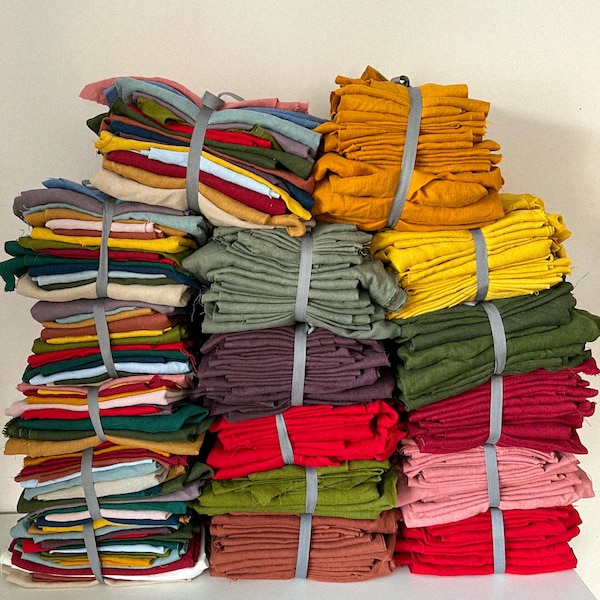Restos de lino, Tela de lino para colchas, Lino para juguetes, Pila de lino, Tela de lino, Recorte de tela de lino de 900 g