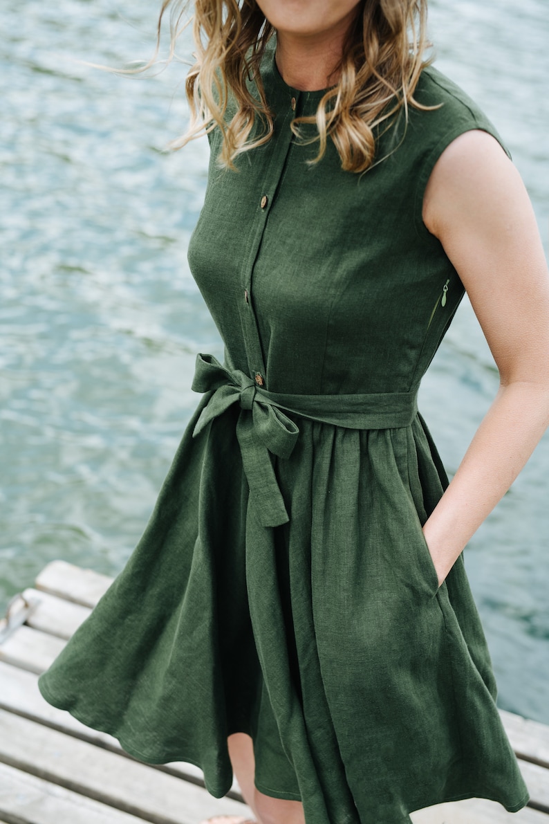 Dublin Dress Linen Dress Bridesmaids Linen Dress Boho Linen Etsy