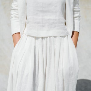 Barbados Linen Top - White
