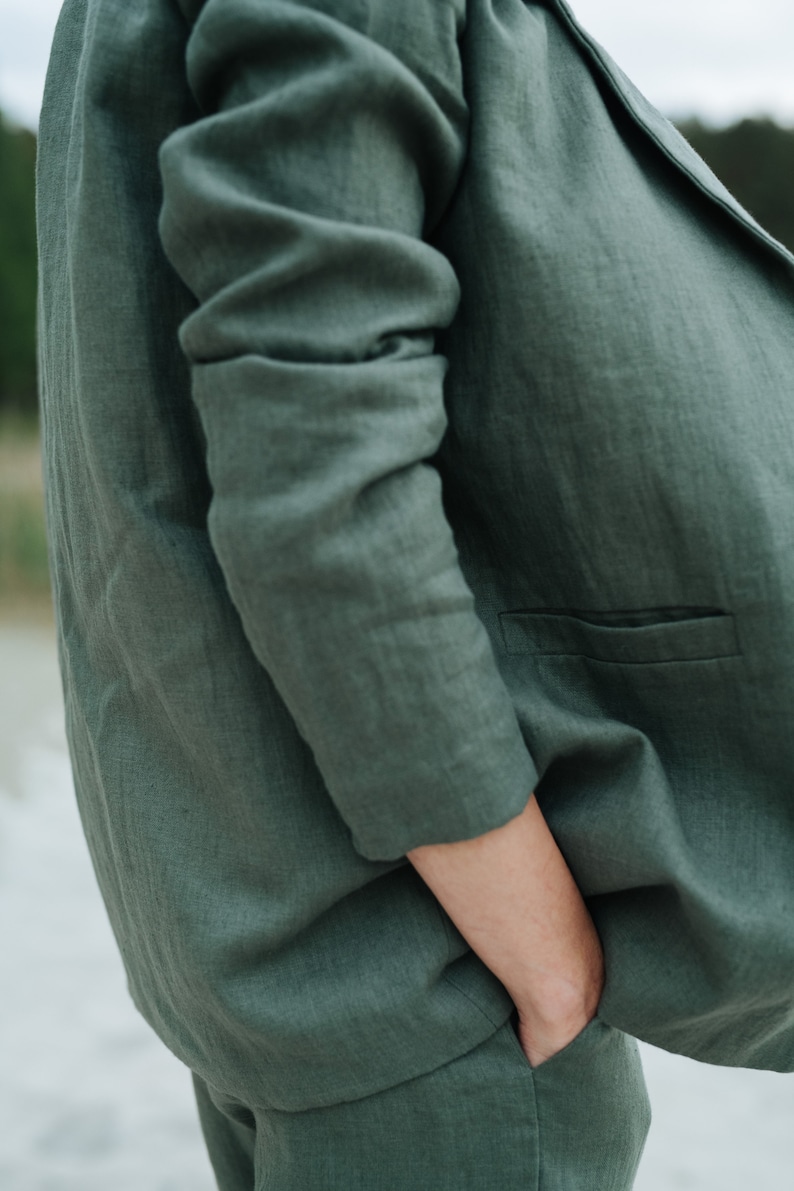 Milan Suit Linen Suit Green Linen Pants Linen Jacket Linen Etsy