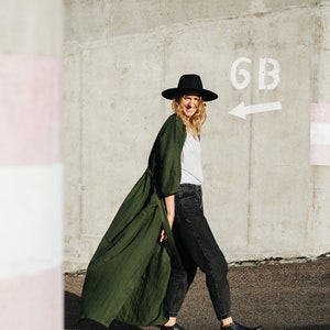 Brooklyn Kimono, Linen Kimono, Linen Robe, Long Linen Kimono, Summer ...
