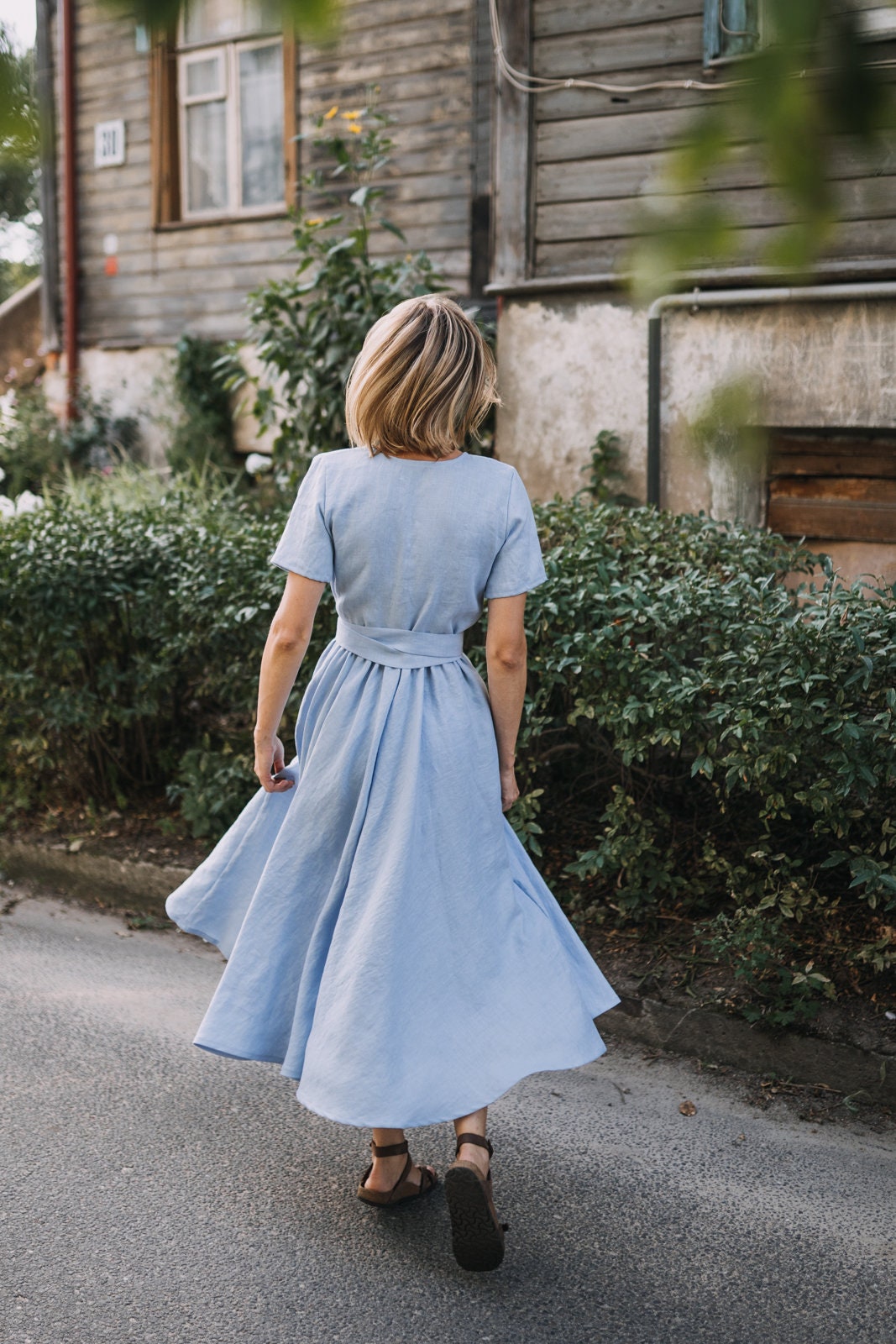 Lisbon Dress Bridesmaids Dress Wrap Linen Dress Linen - Etsy Australia