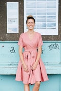 Lisbon Dress - Bridesmaids Dress - Wrap Linen Dress - Linen Clothing - Romantic Dress - Wide Skirt Dress - Summer Dress - Short Dress product logo