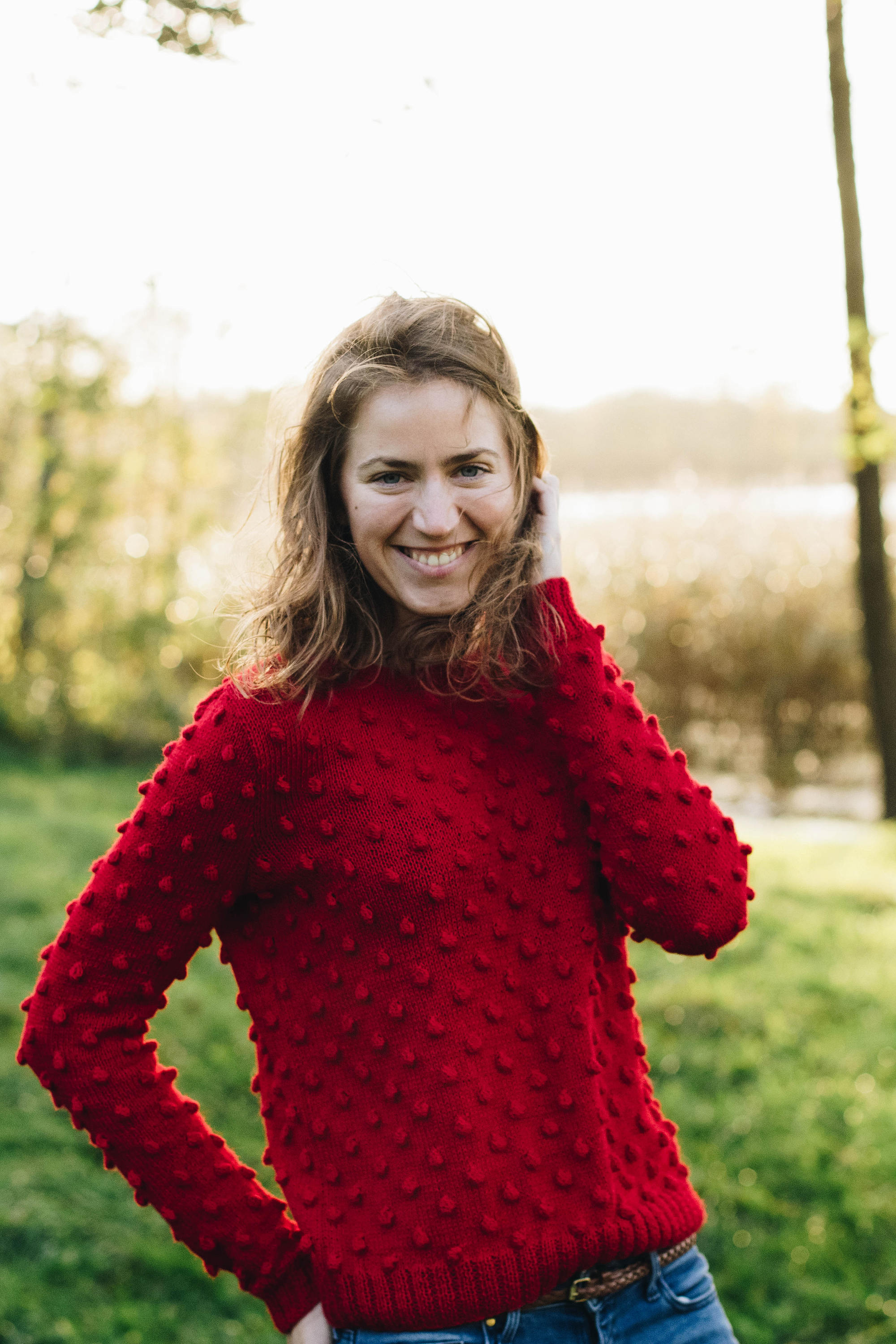 Sicily Sweater Red Sweater Red Pullover Bubble Sweater Sweater With Dots  Merino Wool Sweater Winter Sweater Polka Dots Sweater 