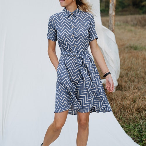 Dark Blue Jeans Pinafore Dress / Apron Denim Dress / Sarafan