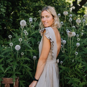 Sun Dress, Linen Dress, Boho Linen Dress, Bridesmaids Linen Dress, Wedding Linen Dress, Prom Linen Dress, Backless Linen Dress, Women Dress