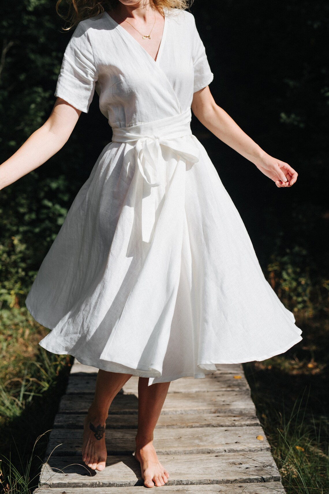 Tobina L S Wrap Dress Black White