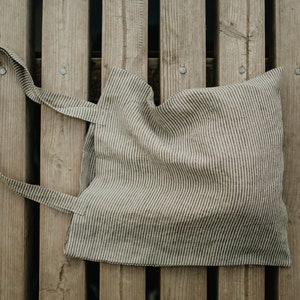 Boston Tote Bag - Linen Tote Bag - Linen Shopping Bag - Big Tote Bag - School Bag - Beach Bag - Large Market Bag - Honey Tote Bag -Linen Bag