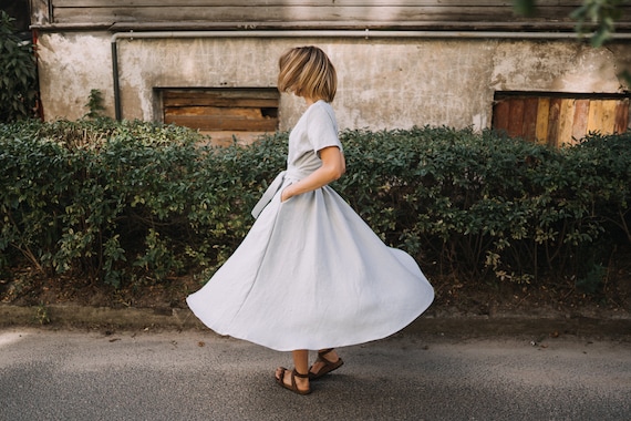 Lisbon Dress Linen Dress Grey Dress Long Dress Linen