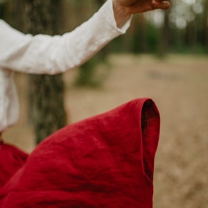 Prague Skirt Wide Linen Skirt Bridesmaid's Skirt Wedding Skirt Romantic Skirt Linen Clothing Red Linen Skirt Women Linen Skirt image 7