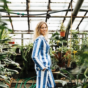 Riga blazer, Striped blazer, Linen jacket, Linen blazer, Women jacket, Summer linen jacket, Big stripes jacket, Classic linen jacket