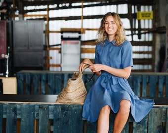 Sydney Dress - Bridesmaids Dress - Classic Linen Dress - Bohemian Dress - Romantic Dress - Wide Skirt Dress - Summer Dress - Women Dress