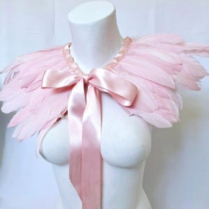 Handmade Pink Feather Shawl/Bolero/Cape