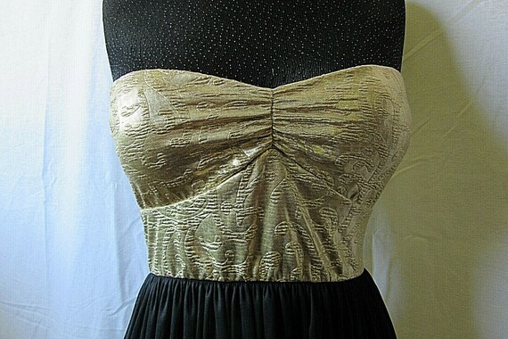 Evita Party Dress, Vintage 80s, Gold Black Cockta… - image 6