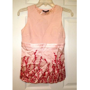 Vintage Pink Floral Silk Blouse by bebe Sleeveless Camisole to wear for the Office or Clubwear Quality Top Junior Size XS