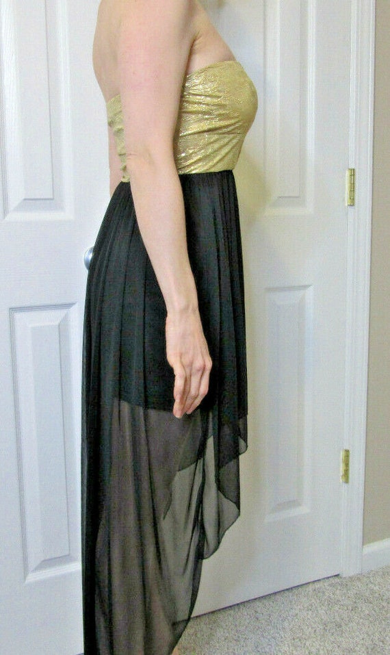 Evita Party Dress, Vintage 80s, Gold Black Cockta… - image 3