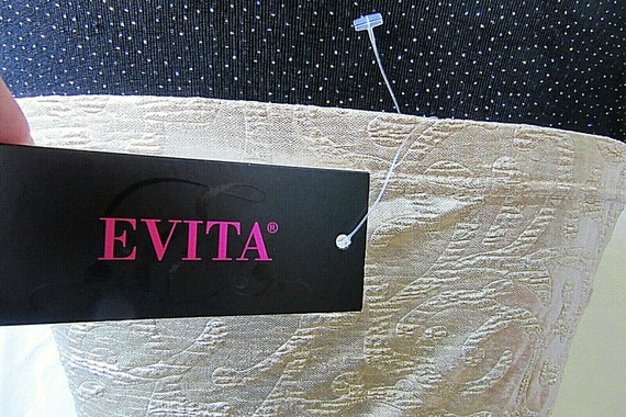 Evita Party Dress, Vintage 80s, Gold Black Cockta… - image 9